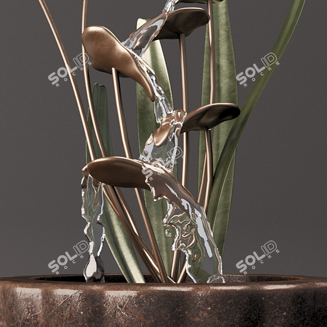 Elegant Water Blossom: Fountain Flowerpot 3D model image 2