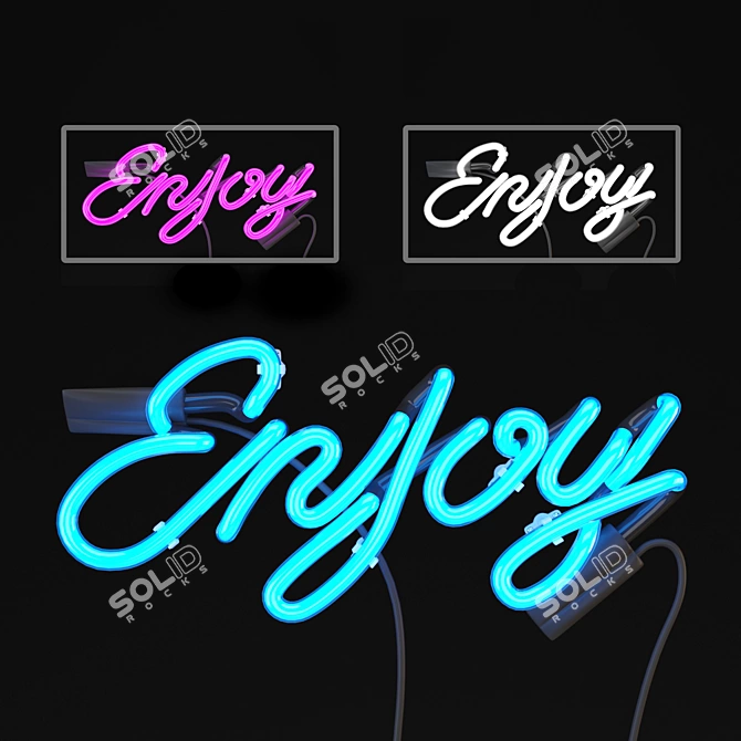 Neon Signboard 2 - All-in-One Signage Kit 3D model image 1