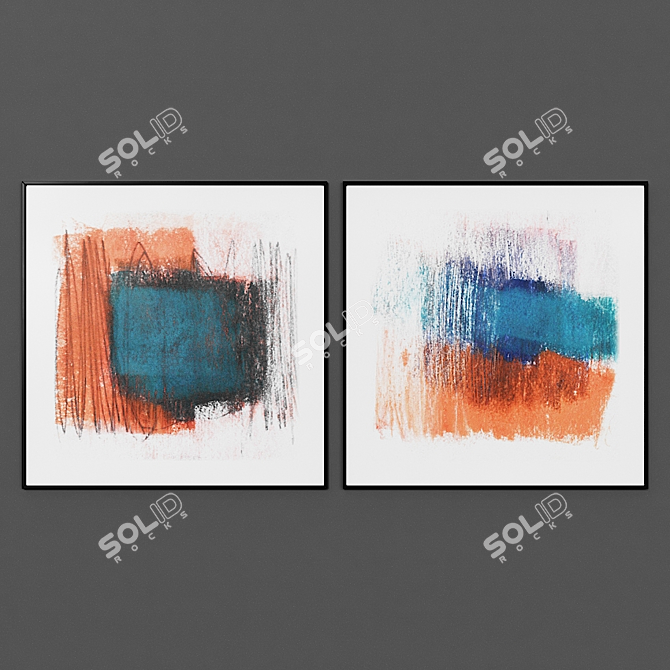 Modern Style 2-Piece Picture Set 3D model image 1