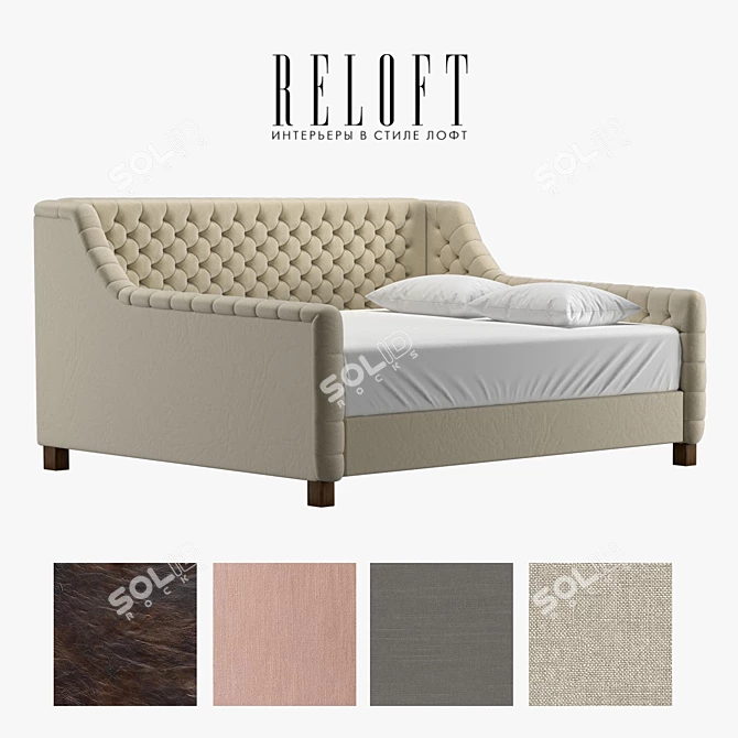 Devyn Tufted Fabric Bed-Couch 3D model image 1