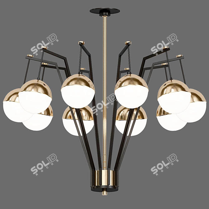 Stunning Stilnovo-inspired Chandelier 3D model image 1