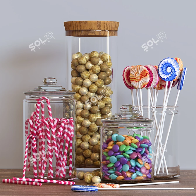 Delicious Candy Assortment Set 3D model image 2