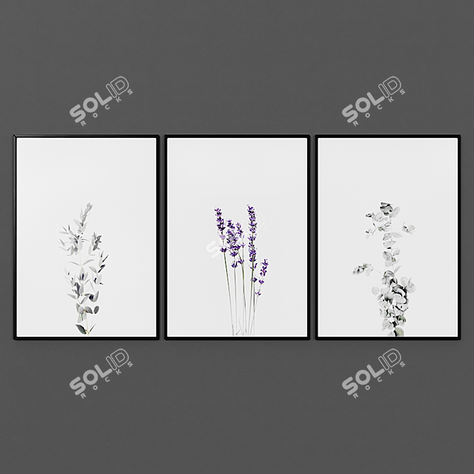 Modern Style 3-Piece Picture Set 3D model image 1