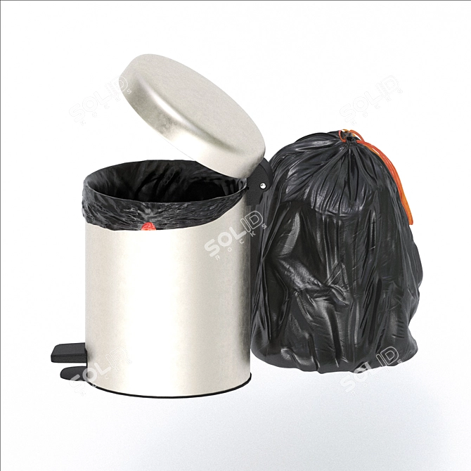 Sleek Trash Combo: Bag & Bin 3D model image 2