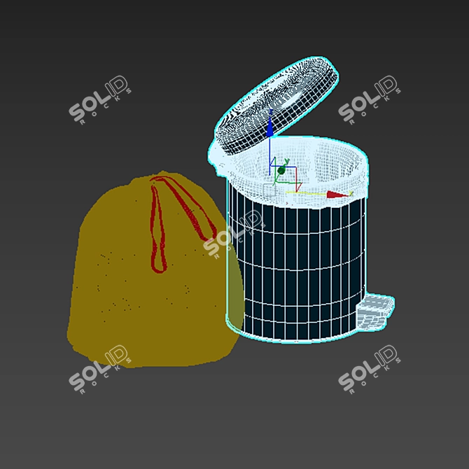 Sleek Trash Combo: Bag & Bin 3D model image 3