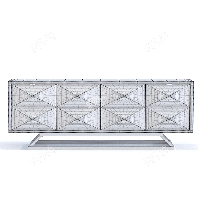 Modern Triangular Sideboard 3D model image 2