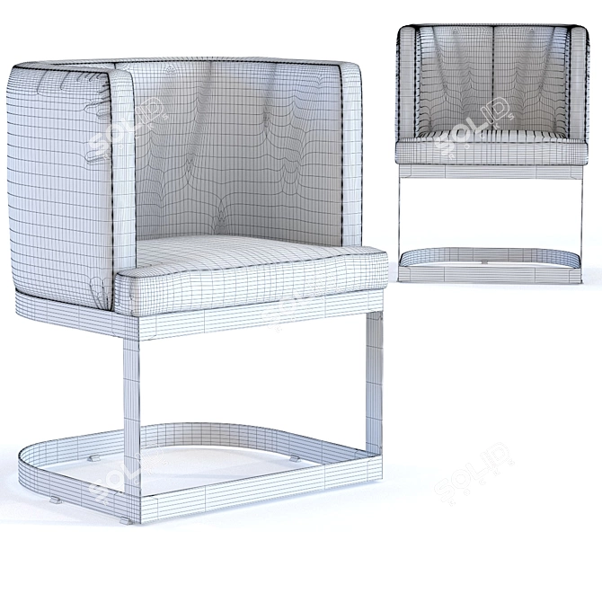 Luxurious Armrest Chair: Modern Elegance 3D model image 2
