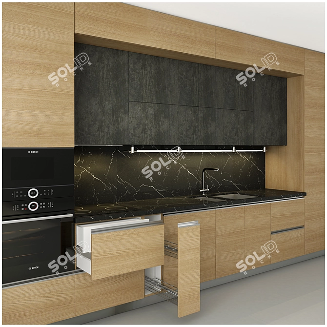 Sleek Bosch Kitchen 3D model image 2