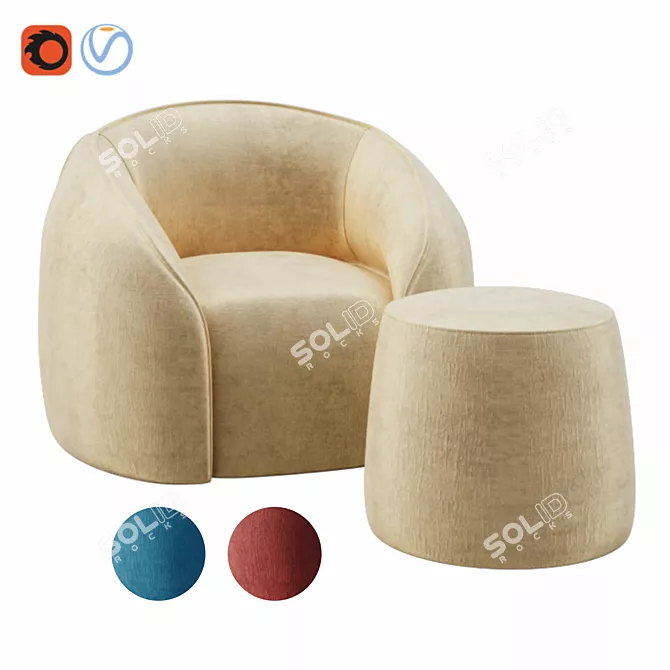 ALIVAR BALOO Armchair 3D model image 1