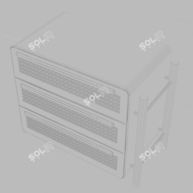Custom Design Wooden Dresser 3D model image 3
