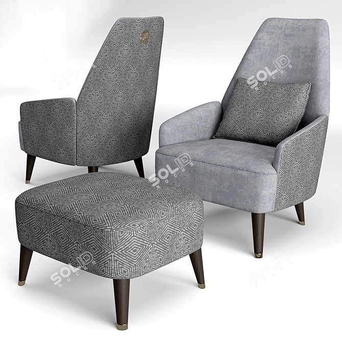 Luxurious Giorgio Collection Charisma Chair 3D model image 1