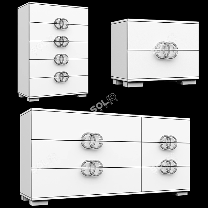 Prestige Chests & Cabinets: Italian Elegance 3D model image 3