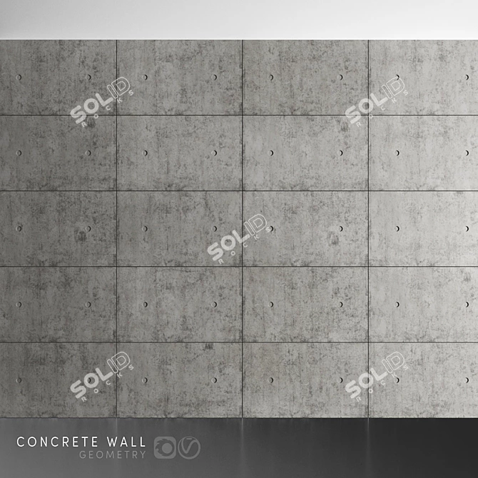 Title: Versatile Concrete Wall Panel 3D model image 1