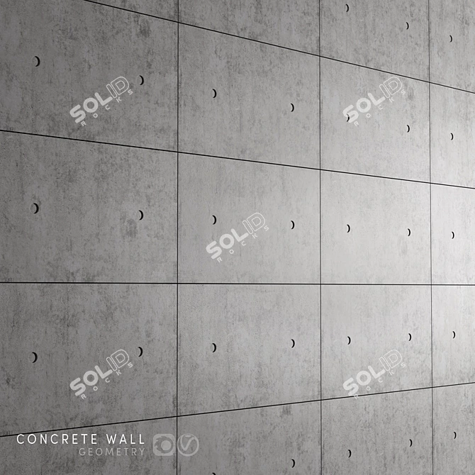 Title: Versatile Concrete Wall Panel 3D model image 2