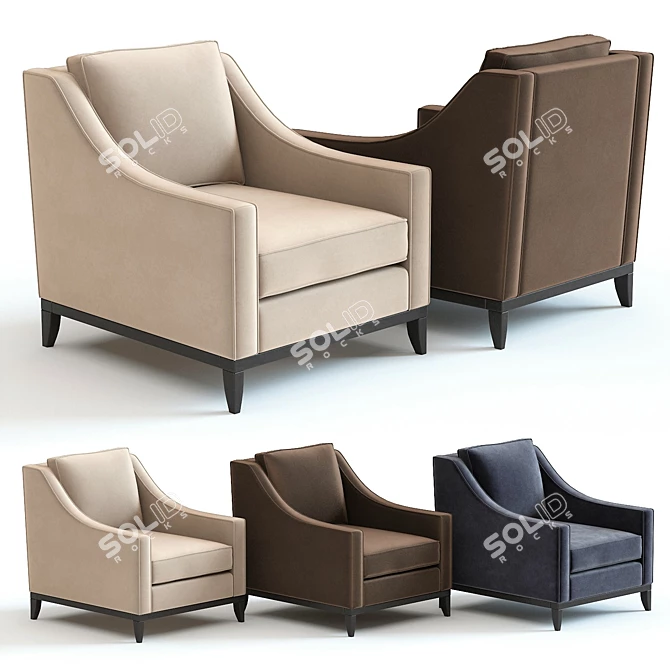 Spencer Armchair: Stylish & Cozy Seating 3D model image 1