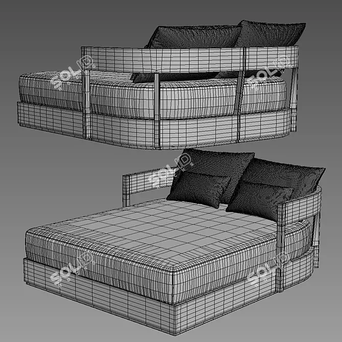 Luxurious Balmain Aluminum Daybed 3D model image 2