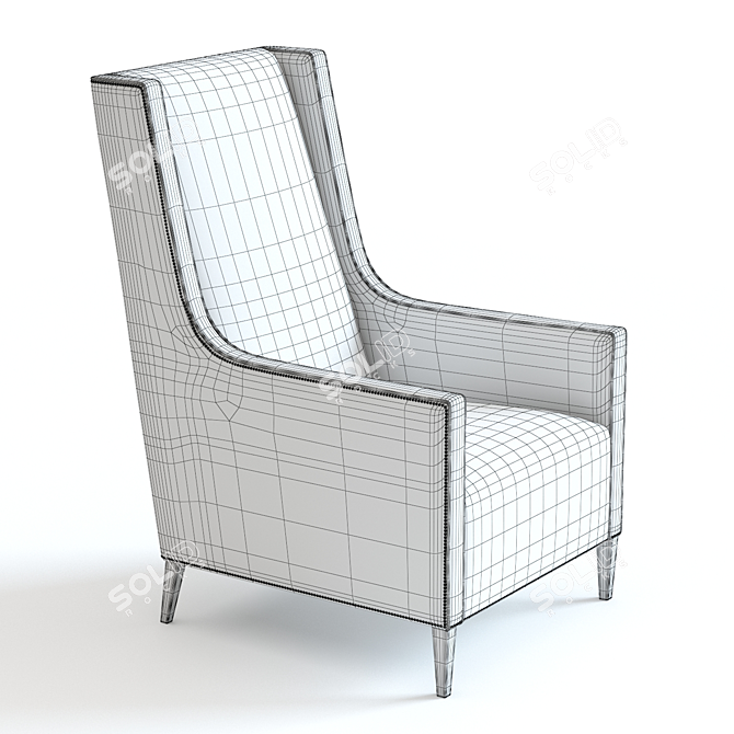 Modern Christo Large Armchair: 3D Model 3D model image 2