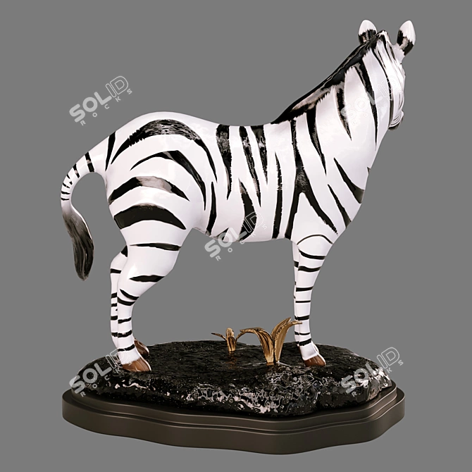 Elegant Zebra Sculpture: Exquisite Decor! 3D model image 2