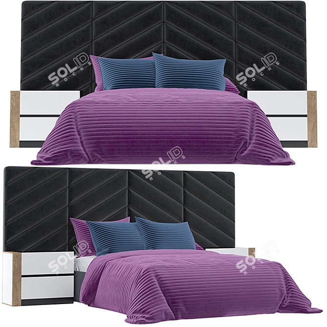 Luxury Memphis Bed 2: TurboSmooth-off 3D model image 1