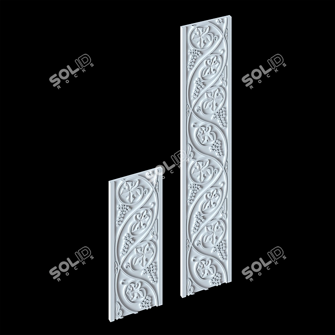 Afrasiab Sinusoid Carved Panels 3D model image 1