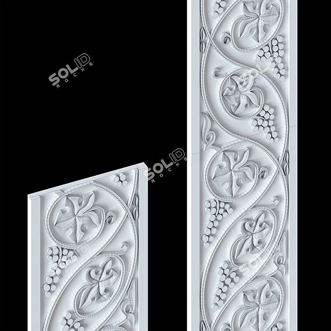 Afrasiab Sinusoid Carved Panels 3D model image 2