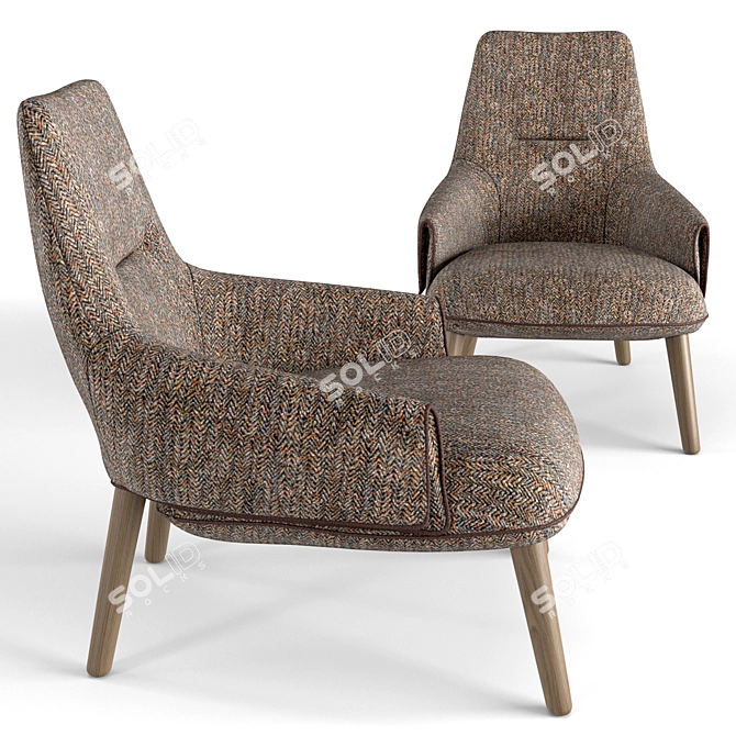 Modern Comfort: Natuzzi Emma Armchair 3D model image 2