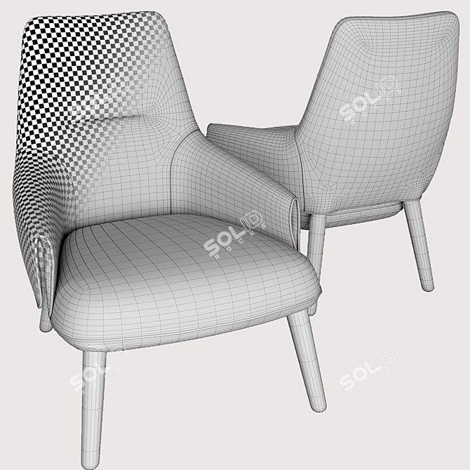 Modern Comfort: Natuzzi Emma Armchair 3D model image 3