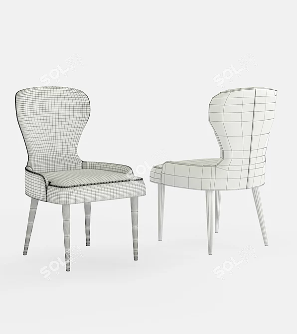 Elegant Metal Dining Chair: Classic Design 3D model image 3