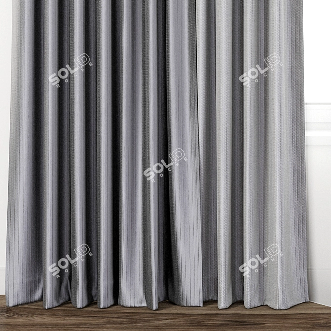 Exquisite Curtain Design: 3D Model & Textured 3D model image 2