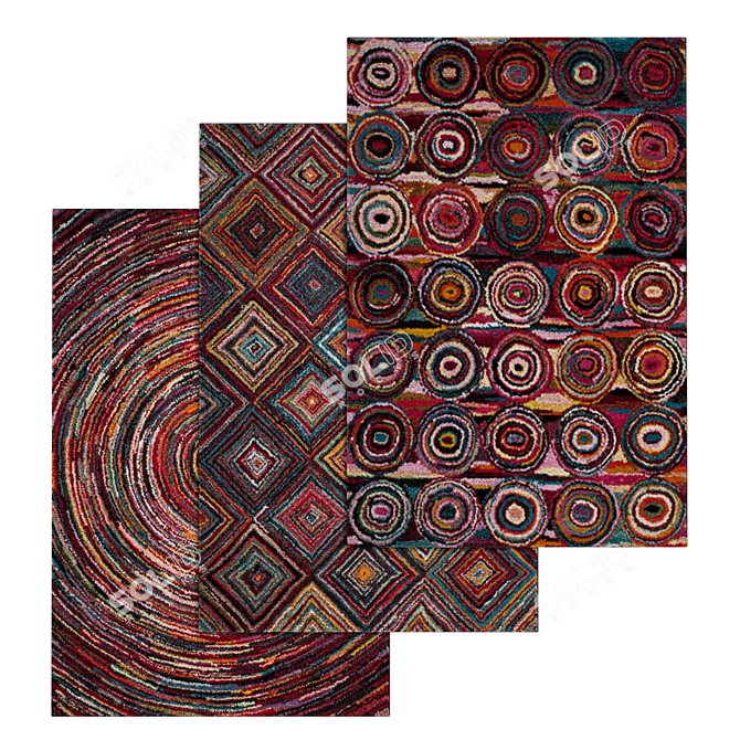 Luxury Carpets Set: High-Quality Textures 3D model image 1