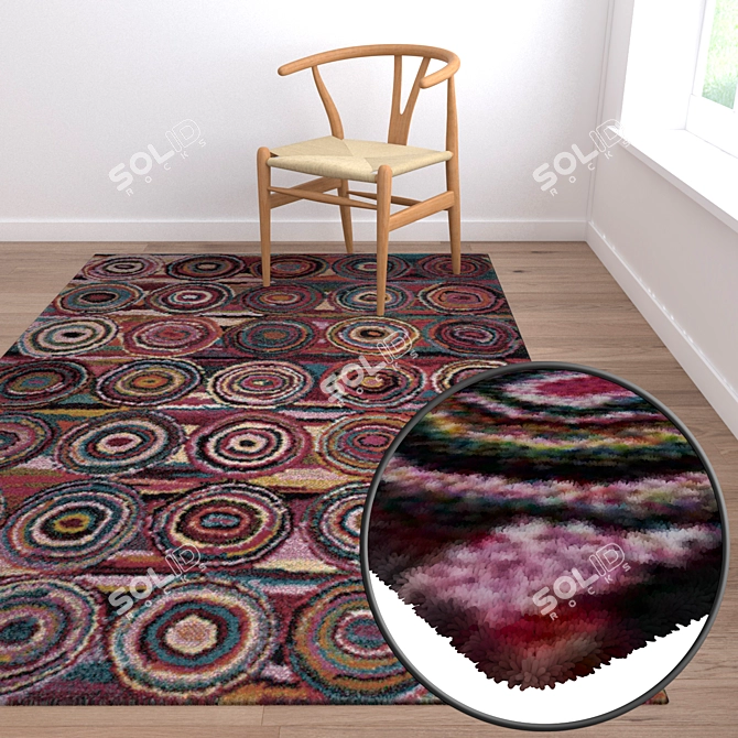 Luxury Carpets Set: High-Quality Textures 3D model image 2