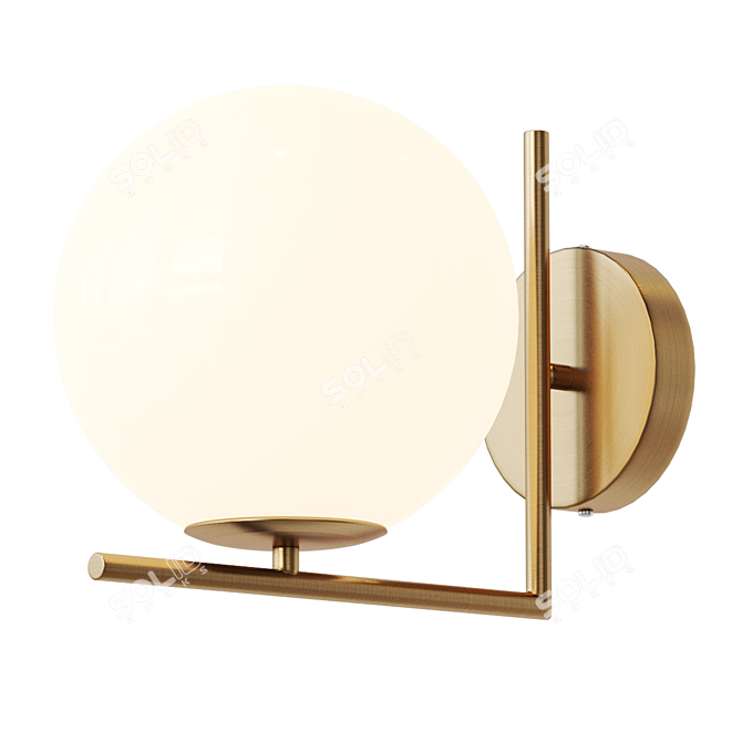 Scandinavian Glass Globe Wall Lamp 3D model image 2