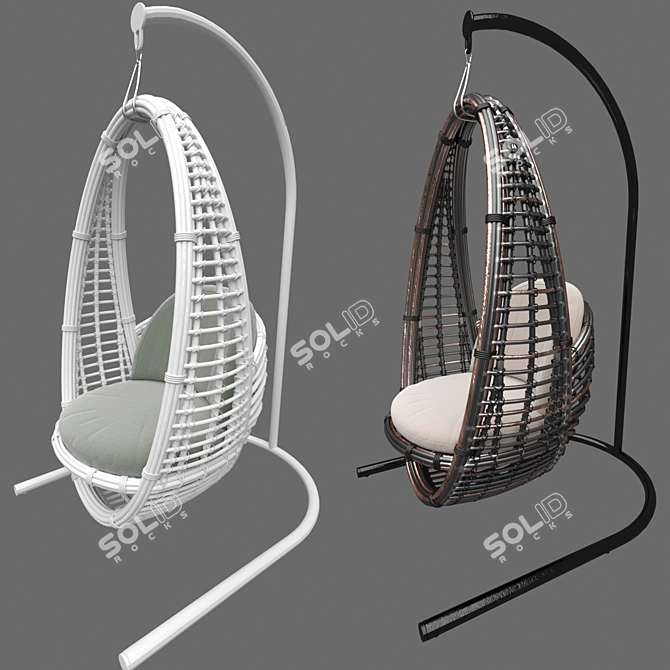 Skylinedesign Occasionals HERI: Stylish Synthetic Fiber Garden Swing 3D model image 2