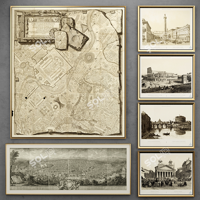 Roman Engravings Collection | Framed Views of Rome 3D model image 1
