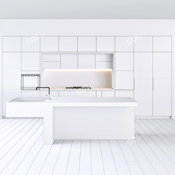 Modern Kitchen Set 3D model image 3