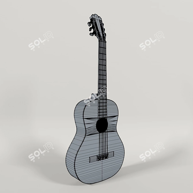 Affordable and Durable Colombo Acoustic Guitar 3D model image 3