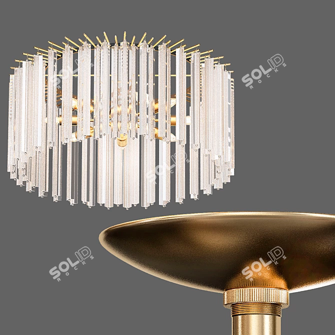 Elegant Nessa Round Chandelier 3D model image 1