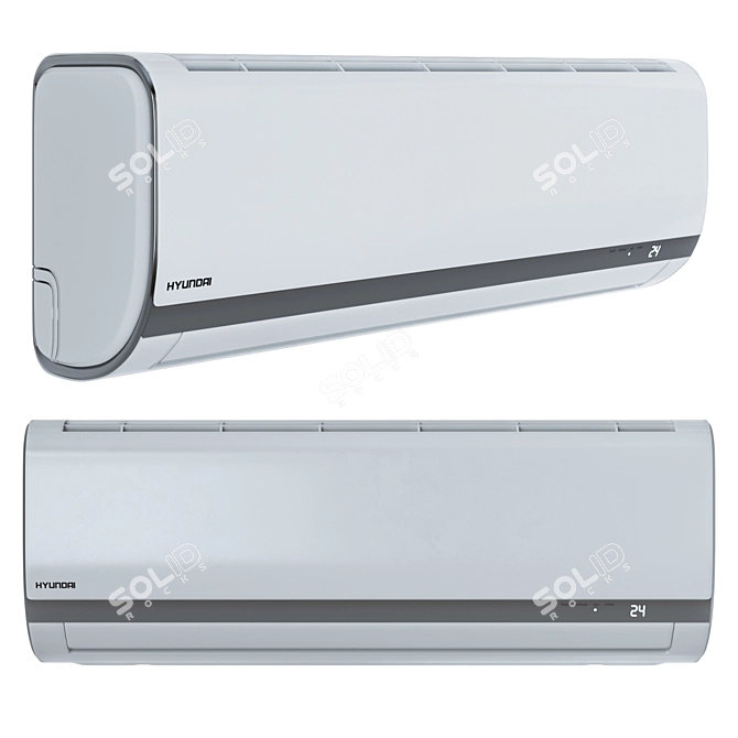 HYUNDAI ARU12HQBU Air Conditioner: Efficient Cooling Solution 3D model image 1