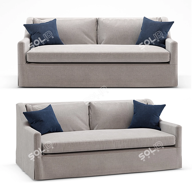 Belgian Classic Sofa: European Elegance for Your Home 3D model image 1