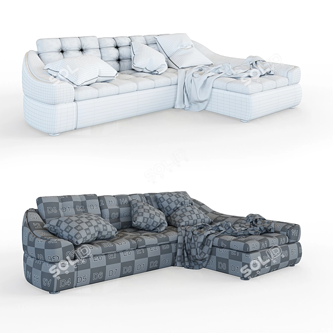  Versatile Corner Sofa: Wide, Deep, and Comfortable 3D model image 3