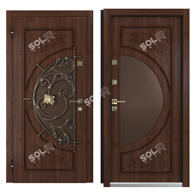 Tower 10 Metal Entrance Door 3D model image 3