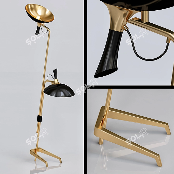 Elegant Abbey Floor Lamp 3D model image 1