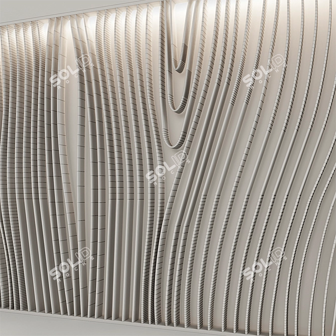 Customizable Wooden Wall Panel 3D model image 2