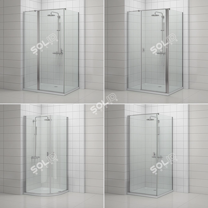 Radaway 900x900 & 1200x900 Showers 3D model image 2