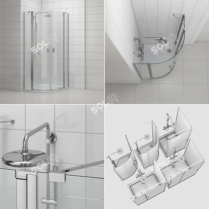 Radaway 900x900 & 1200x900 Showers 3D model image 3