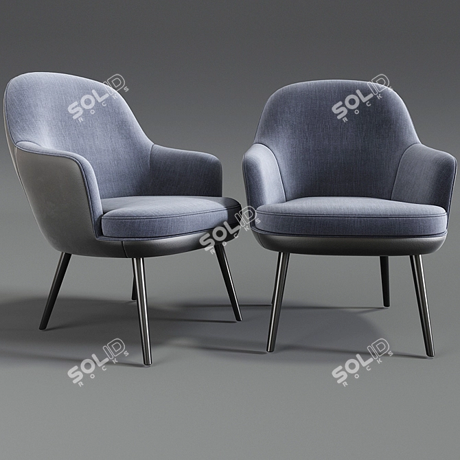 Elegant Dining Chair Set 3D model image 2