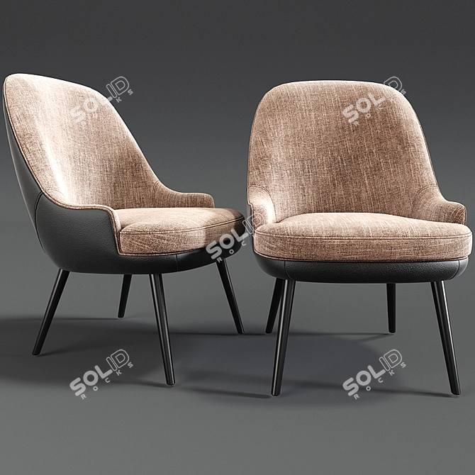 Elegant Dining Chair Set 3D model image 3