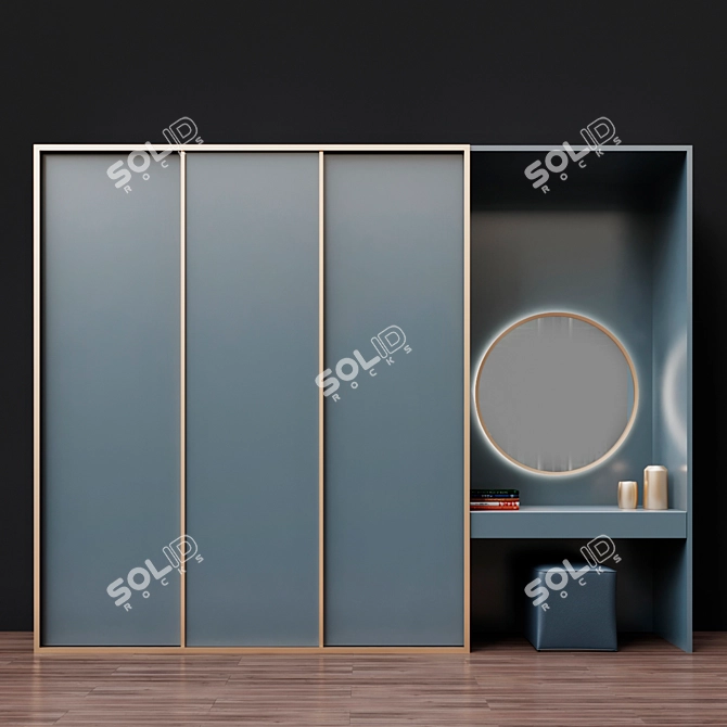 Modern Wood Furniture Set 3D model image 1