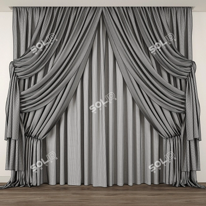 Elegant Curtain 3D Model 3D model image 2