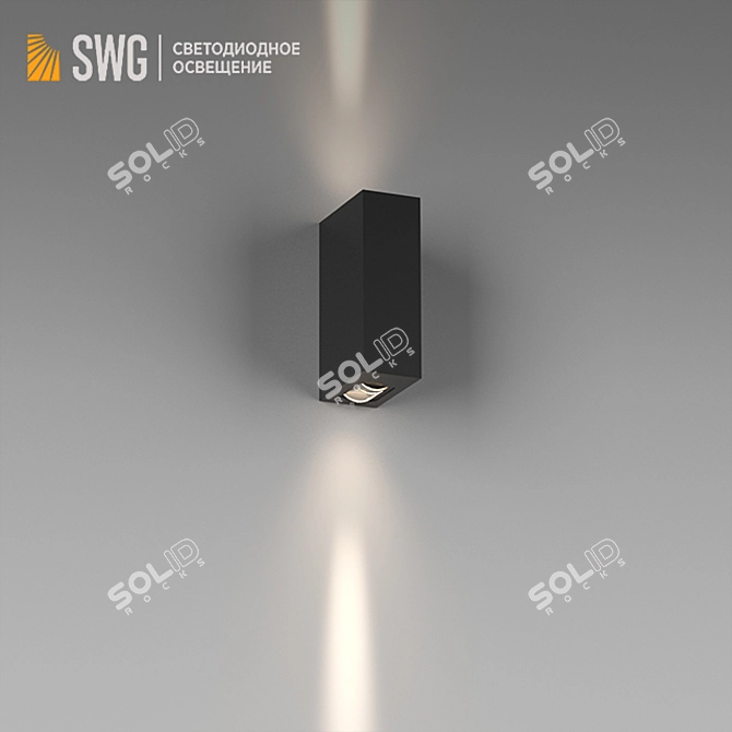 Sleek Black Aluminium Route Light 3D model image 2